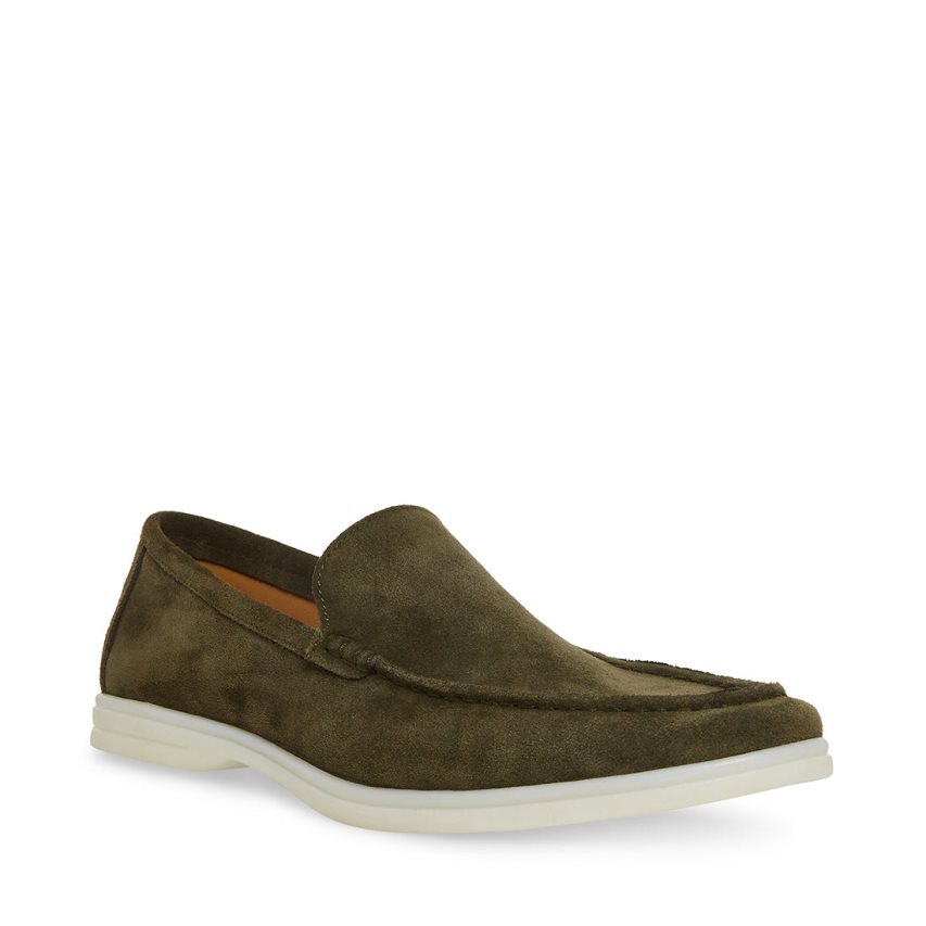 Loafers Steve Madden Larken Gamuza Hombre Verde Oliva | ES PB12S9